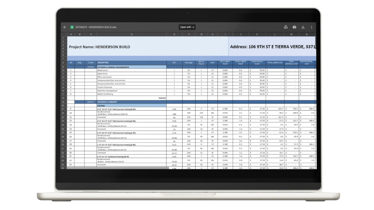 Construction Cost Estimator