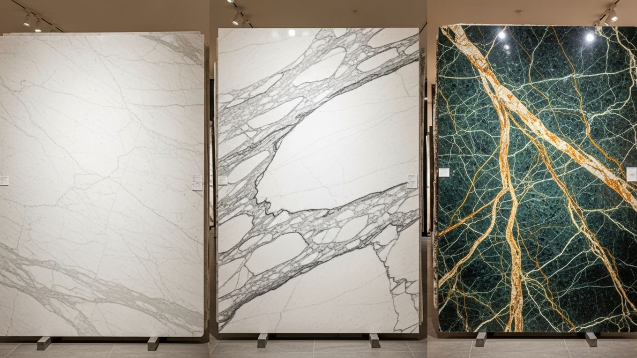 Popular Indian marble types exported to USA: Makrana White and Statuario slabs