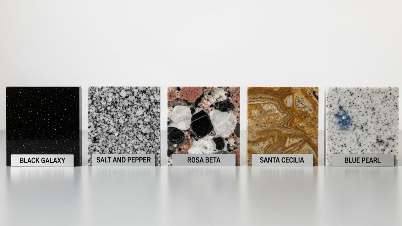 Popular granite types like Black Galaxy and Kashmir White for Nainital projects