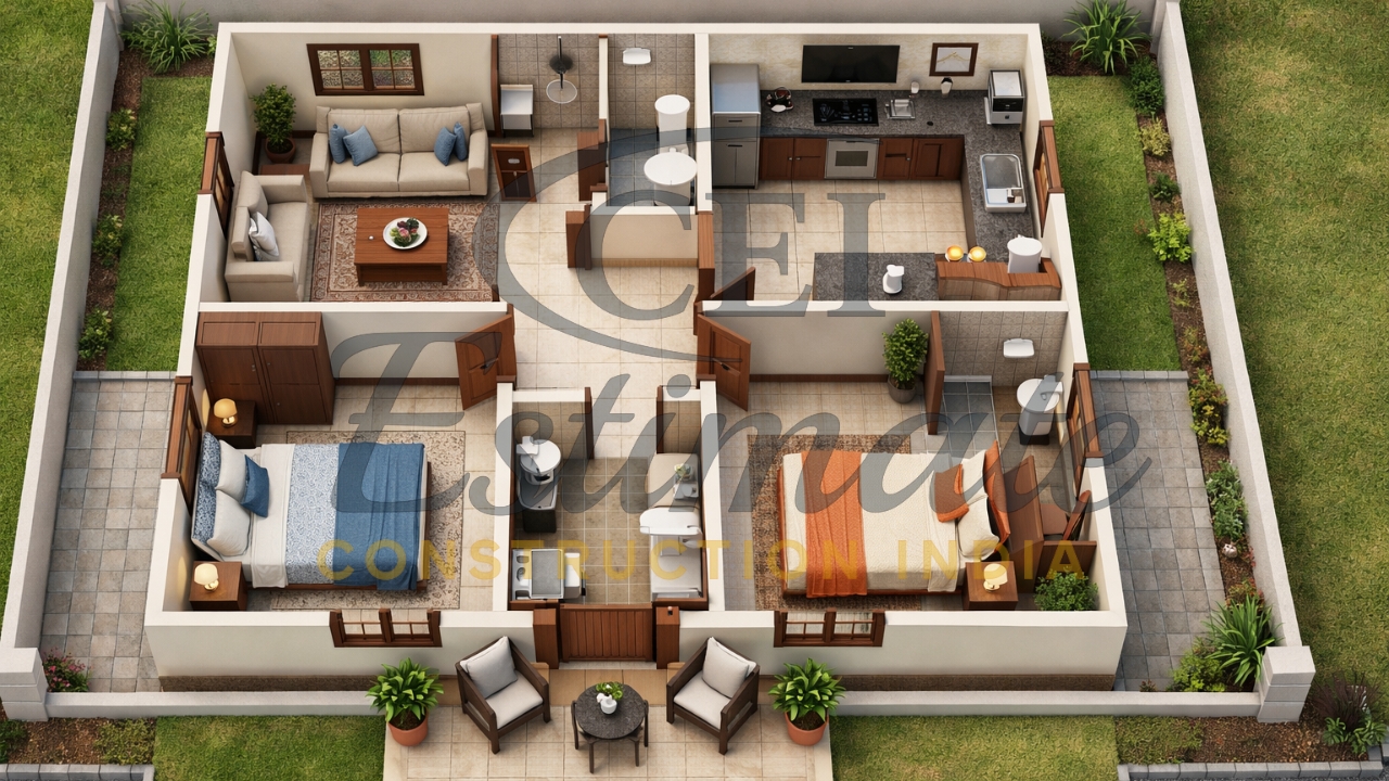 1000 Sq Ft House Plan Budget in India