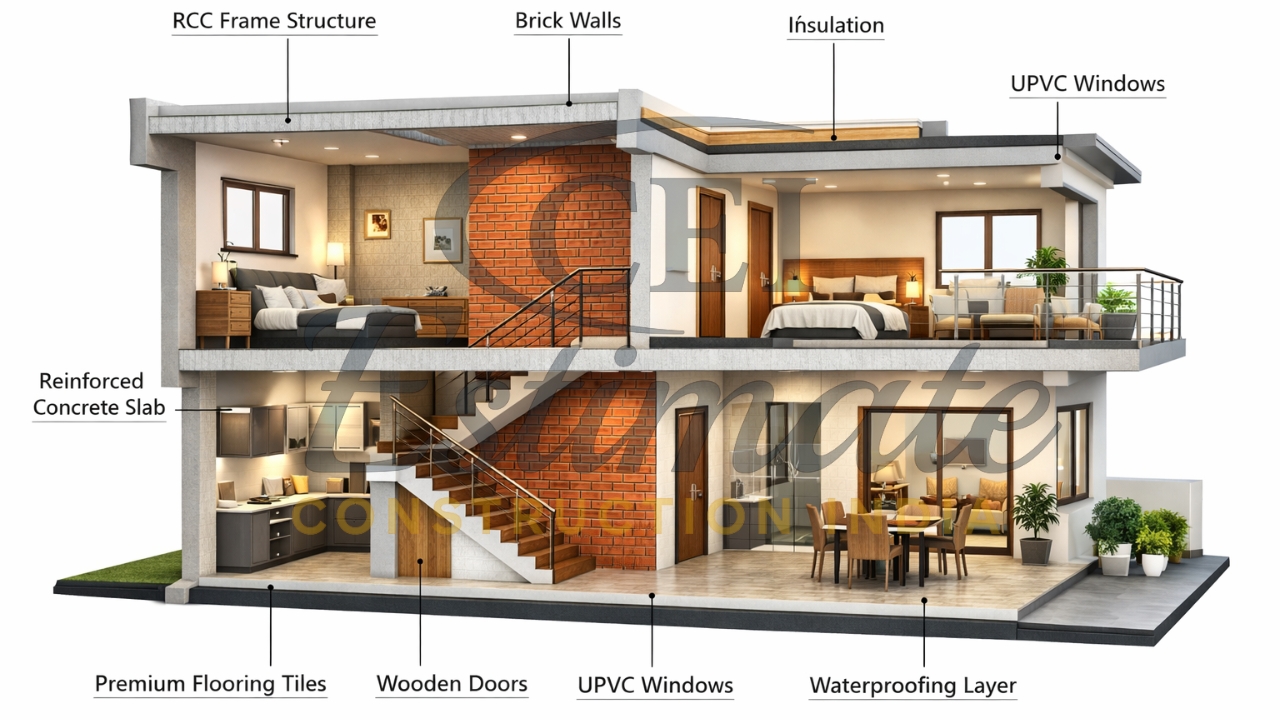 25×40 2 BHK House Plans with 3D Views