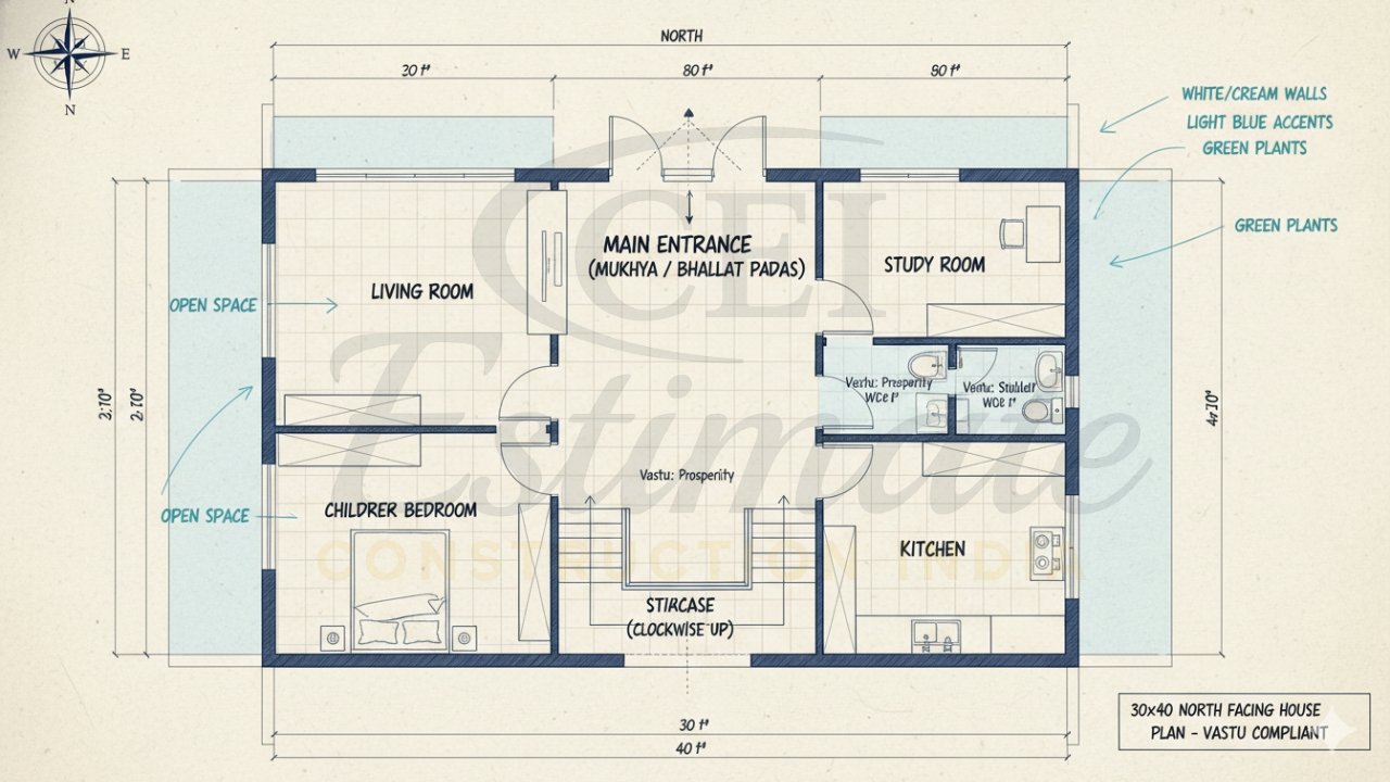 30×40 North Facing House Plans as per Vastu – Best Layouts with 3D ...