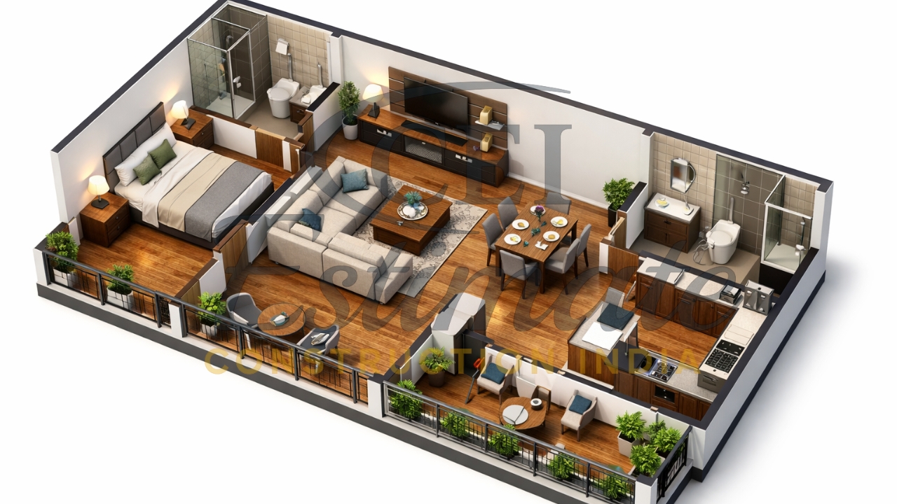 30×40 2 BHK House Plans with 3D Views