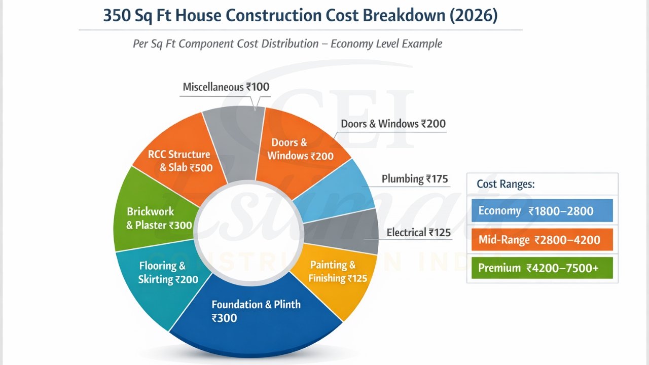 350 Sq Ft House Construction Cost in India
