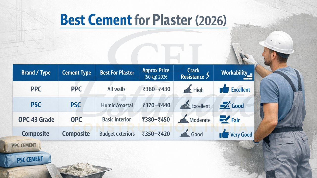 Best Cement for Plaster in India