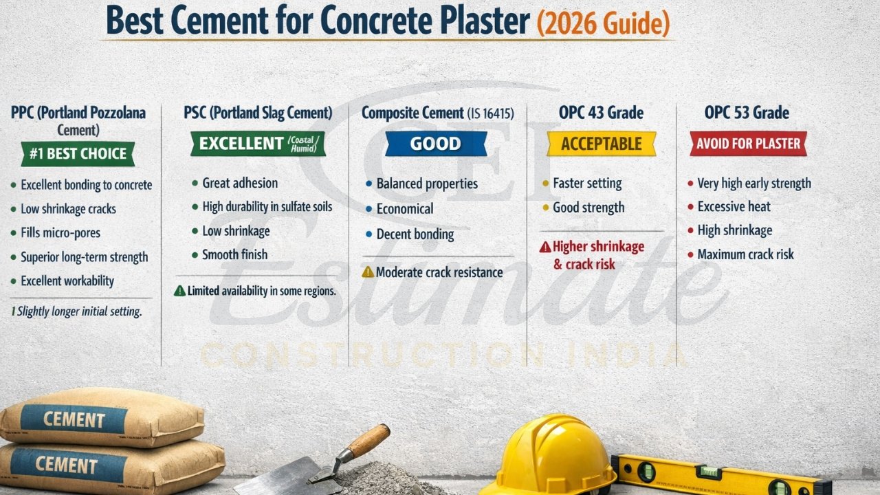 Best Plastering Cement Brand for Concrete Surfaces in India