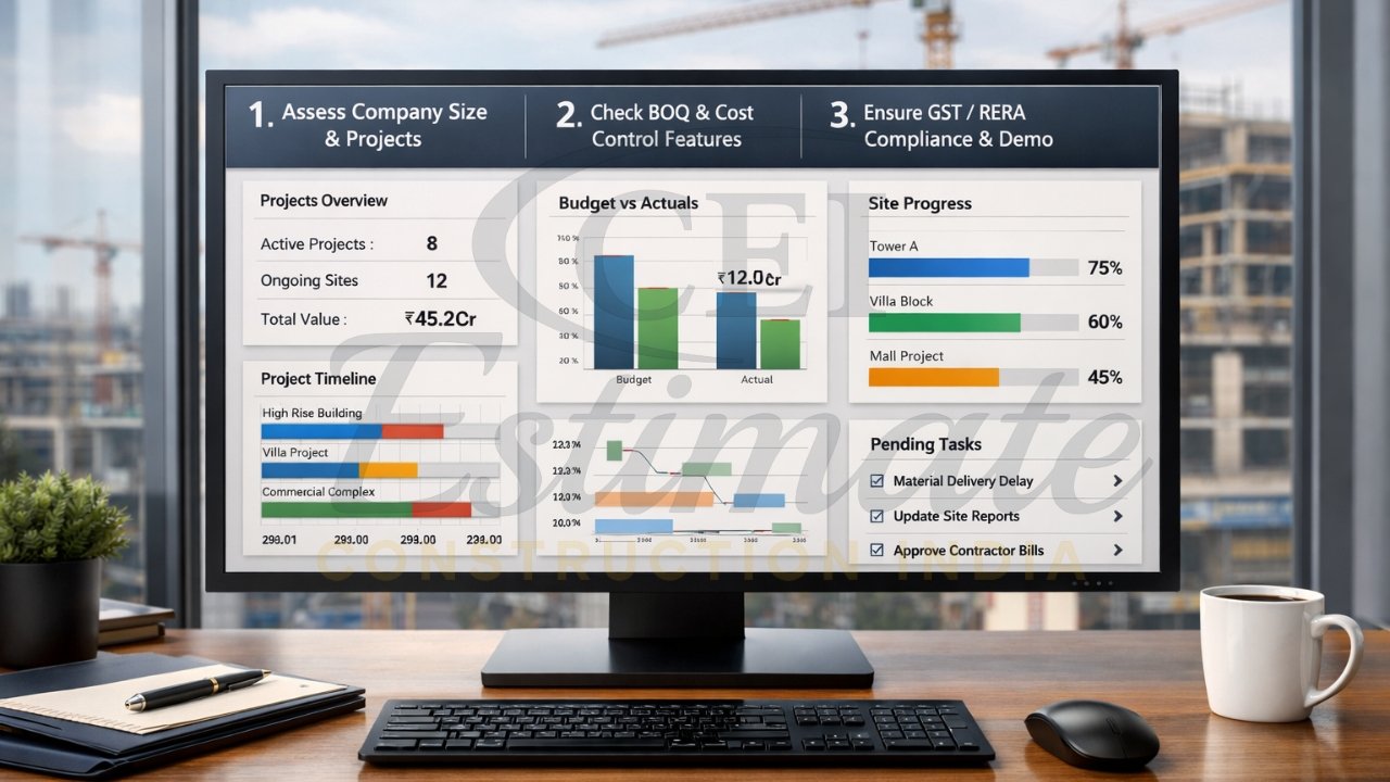3 steps to best construction management software India