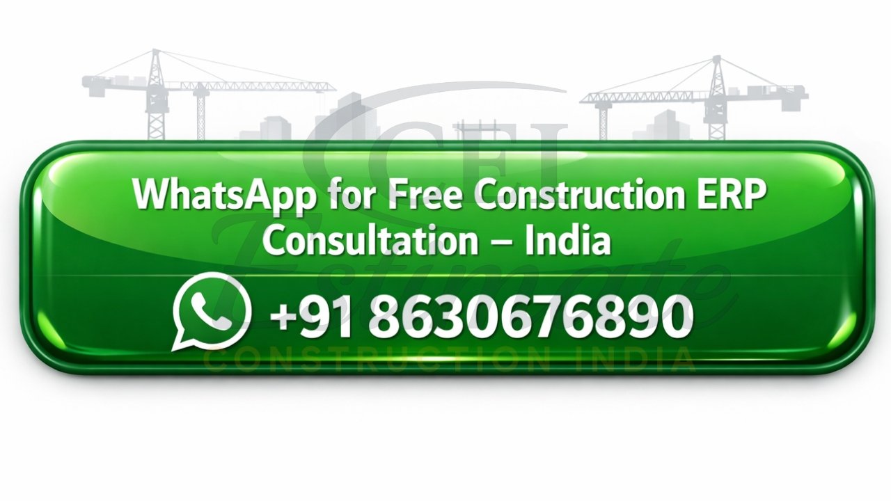 WhatsApp CTA for construction owner software consultation India