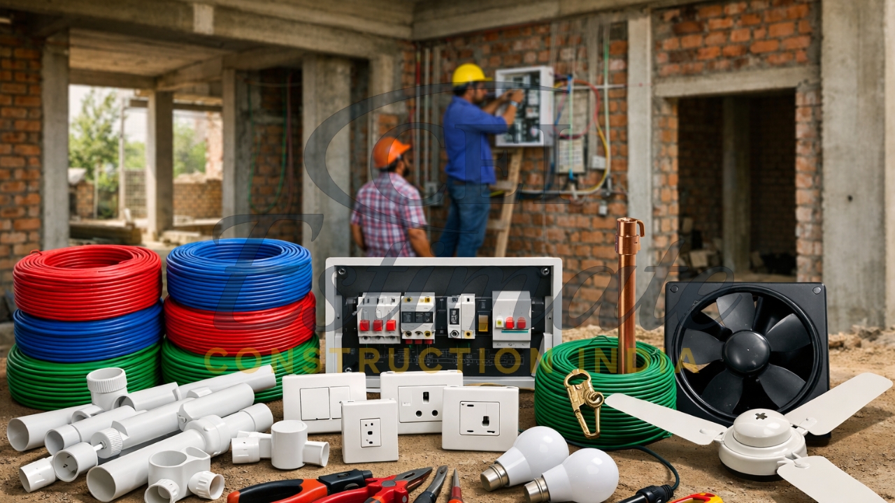 Electrical Work Material Cost per Square Feet in India 