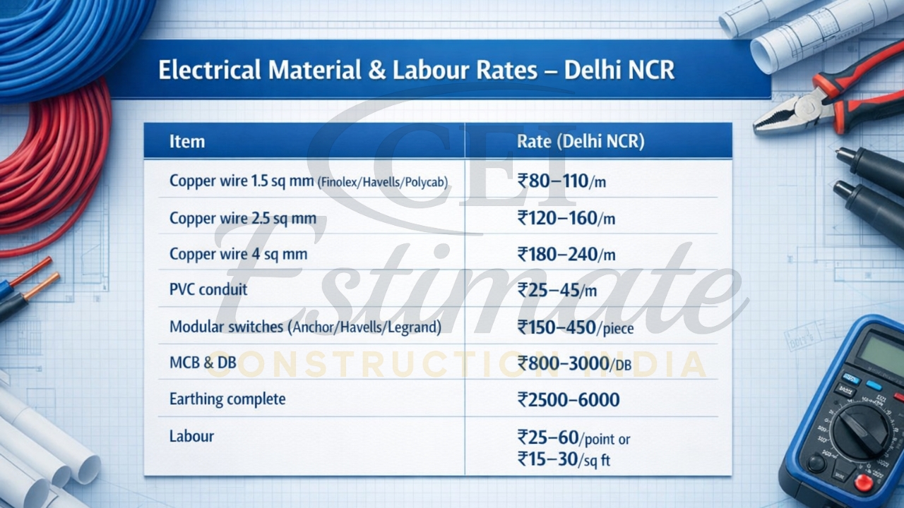 How to Estimate Electrical Cost for New Construction in India