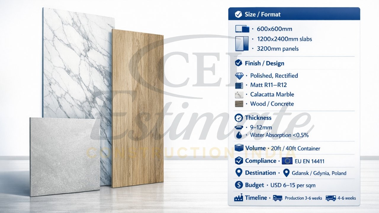 Porcelain tile import requirements checklist for Poland