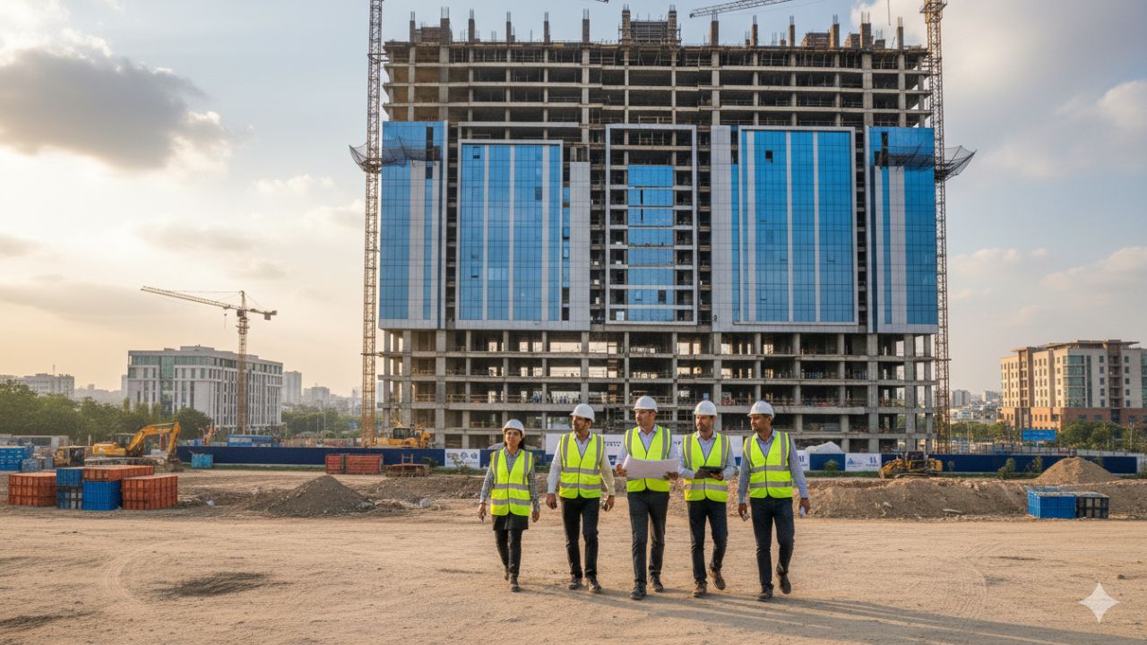 Site visit to top commercial contractor project in Noida Sector 62