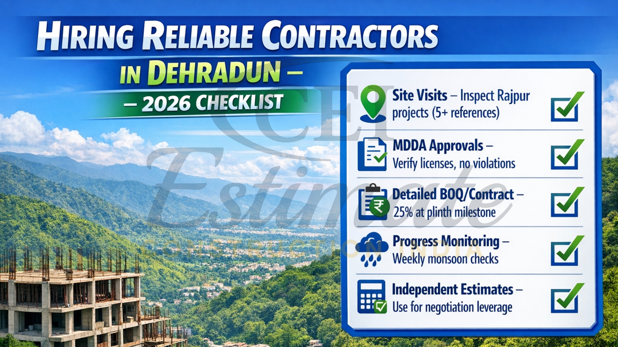 Hiring reliable contractors Dehradun tips