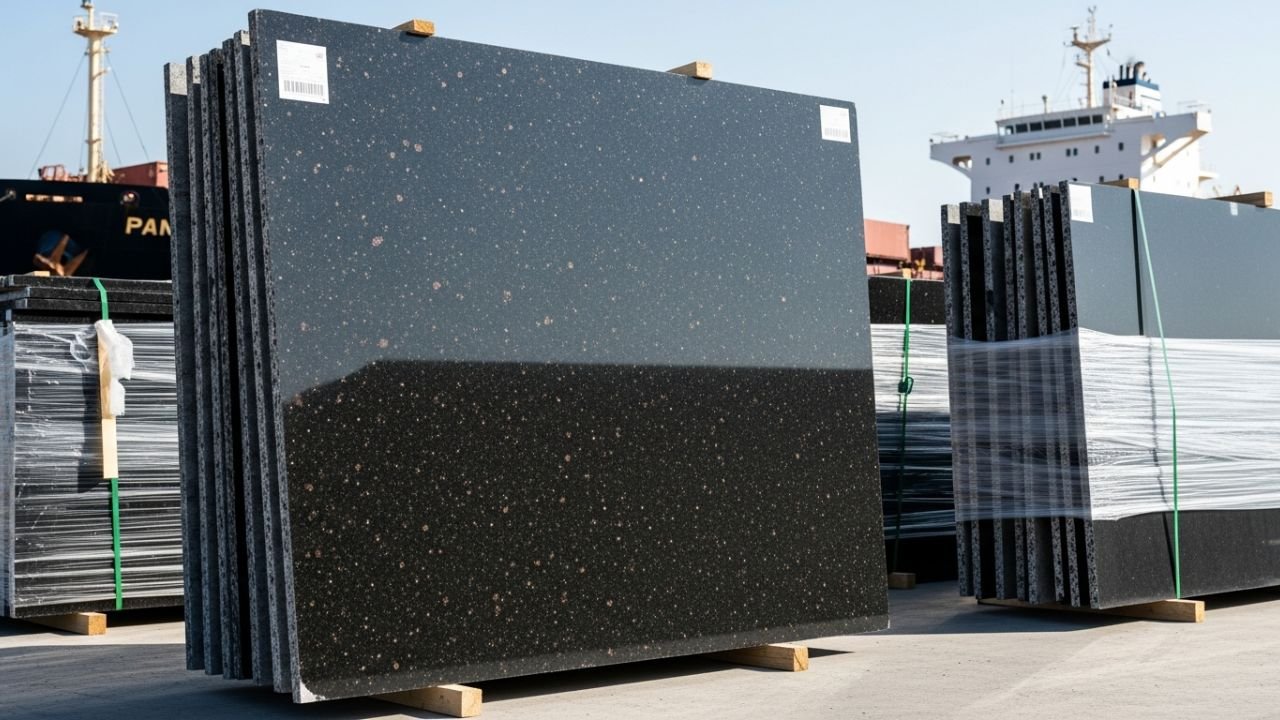 Premium Black Galaxy granite exporter from India to Dubai UAE projects