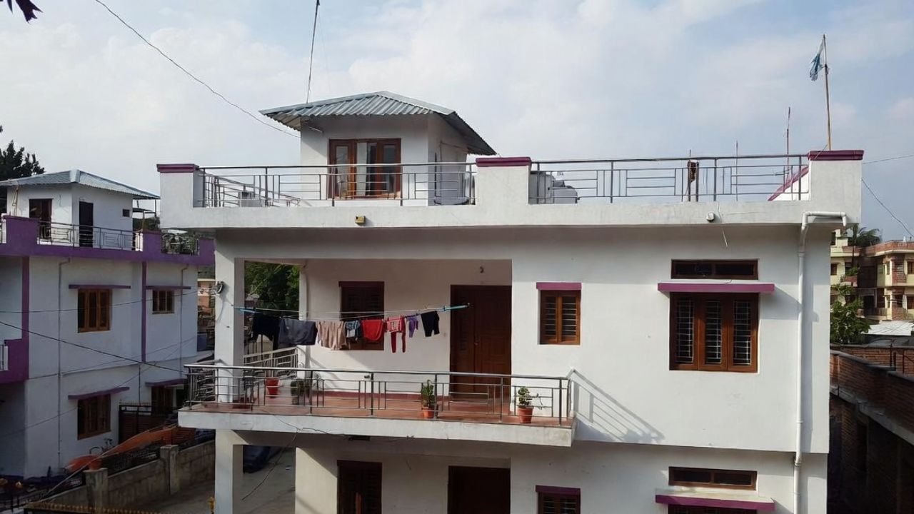 2BHK house for sale in Rudrapur with rooftop terrace, balcony, and modern structure