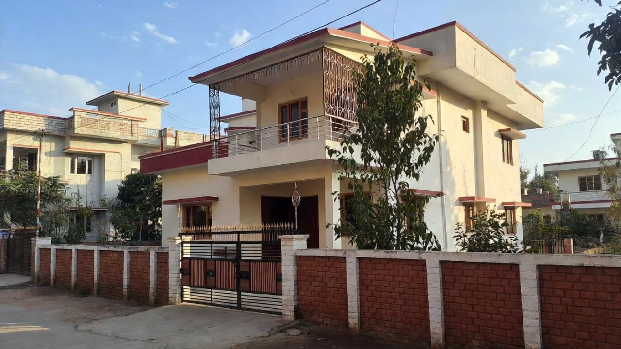 Corner 2BHK house in Rudrapur with terrace, parking, and spacious layout