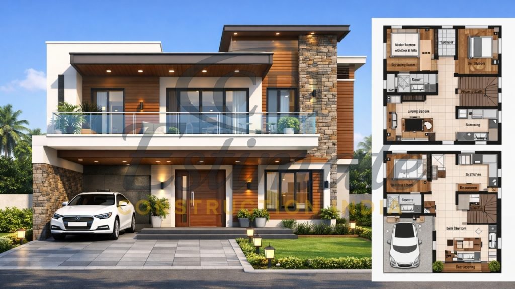30×50 North Facing House Plans with Elevation