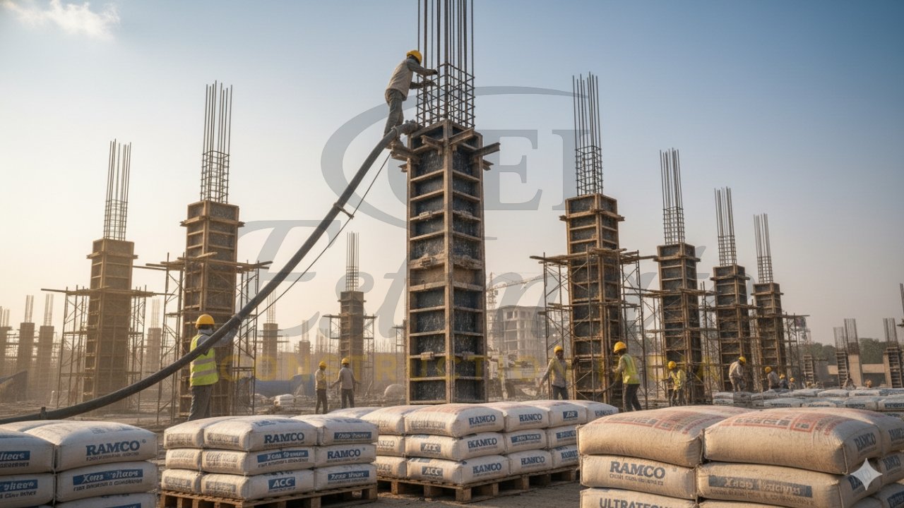Best Cement for Column Casting in India