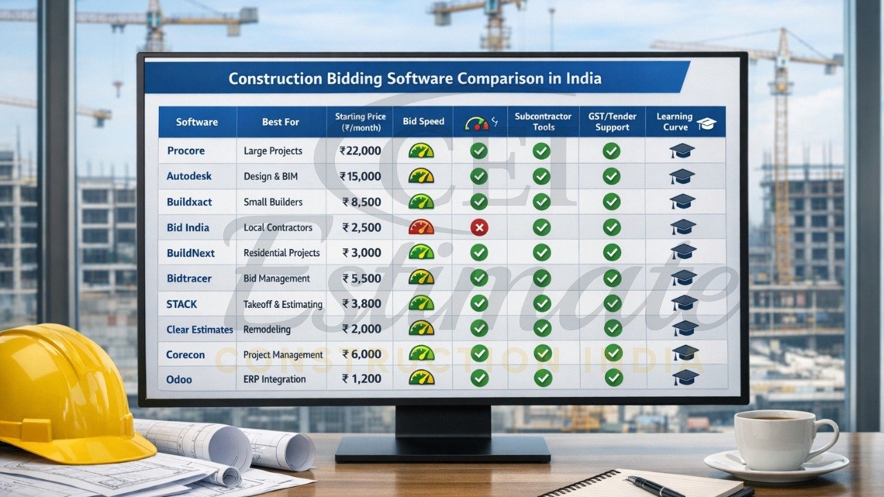 Subcontractor quote comparison in best construction bidding software India