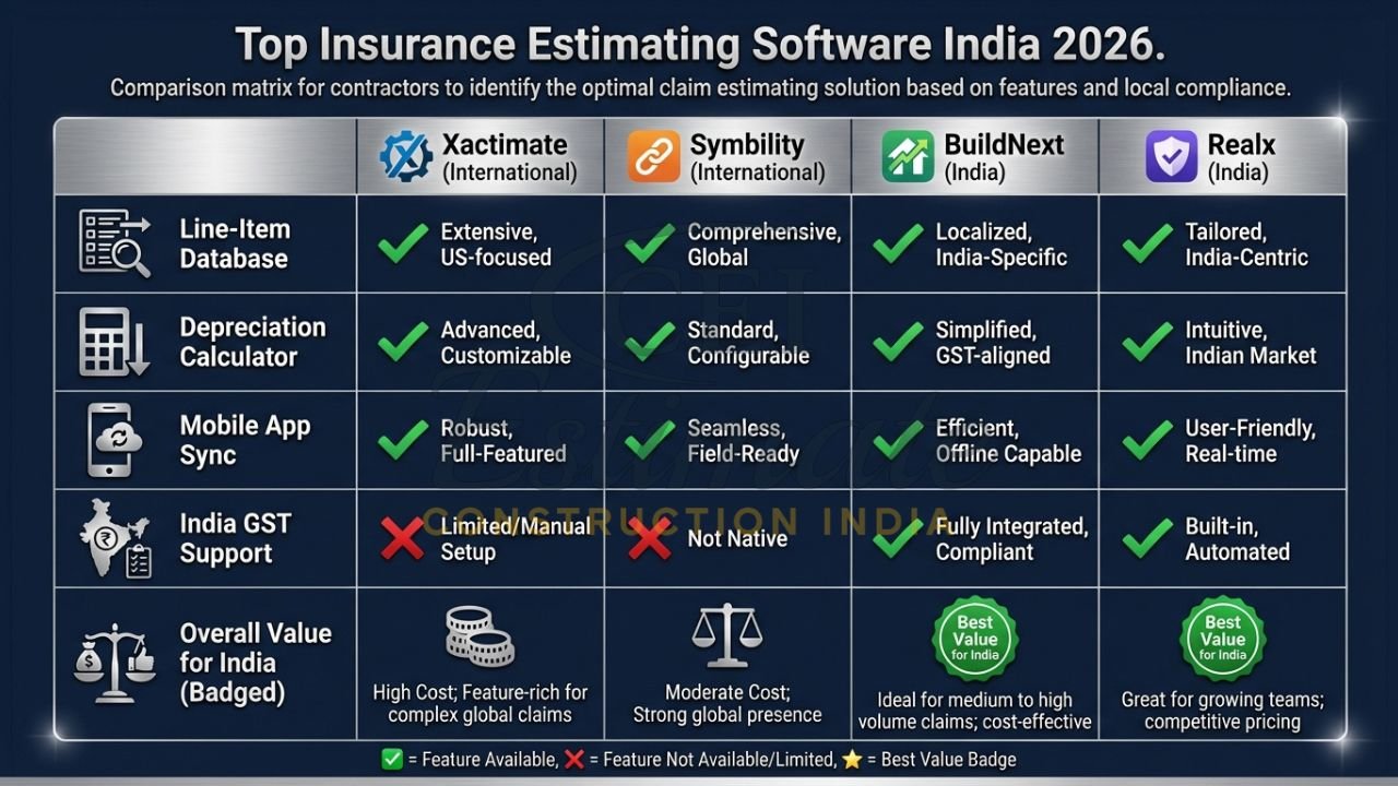 Best Construction Estimating Software for Insurance Claims & Restoration in India