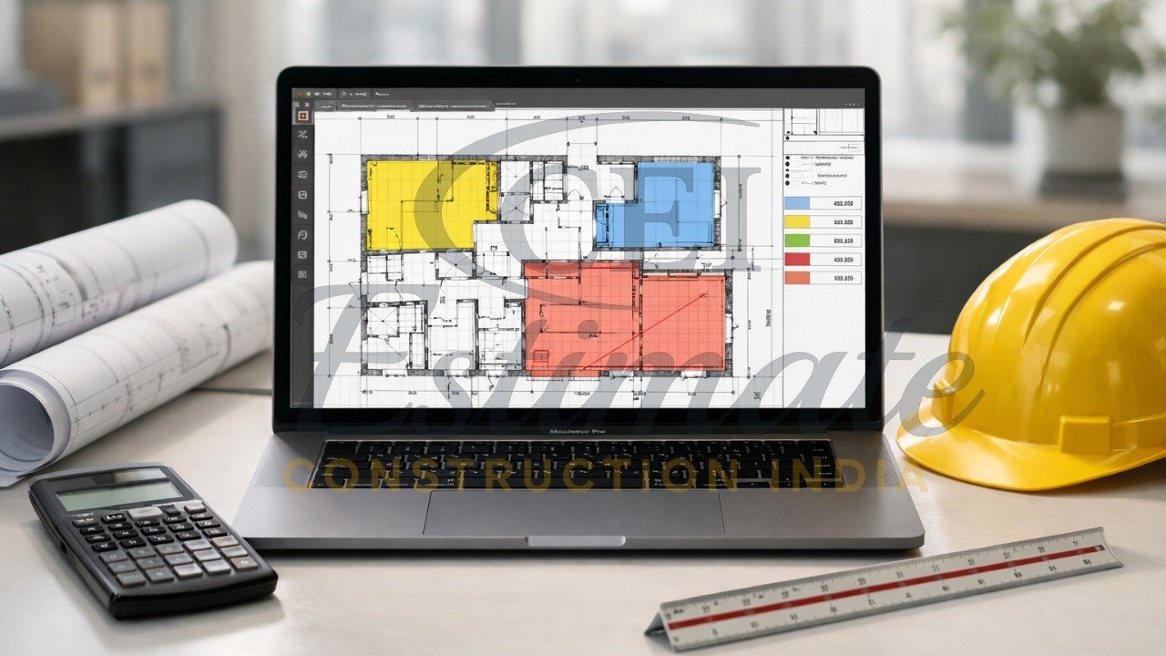 MacBook running construction takeoff software for Mac from PDF drawings