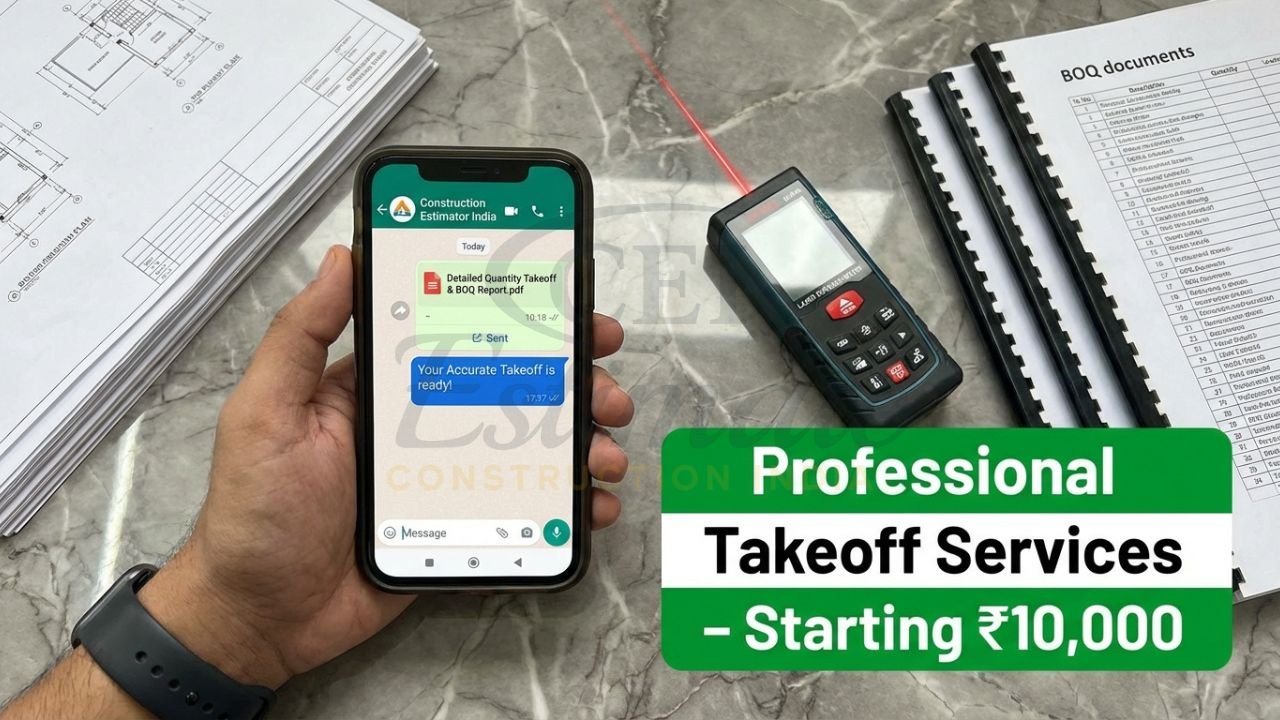 WhatsApp consultation for professional construction quantity takeoff and BOQ services in India