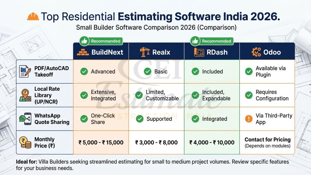Best Estimating Software for Residential Construction in India