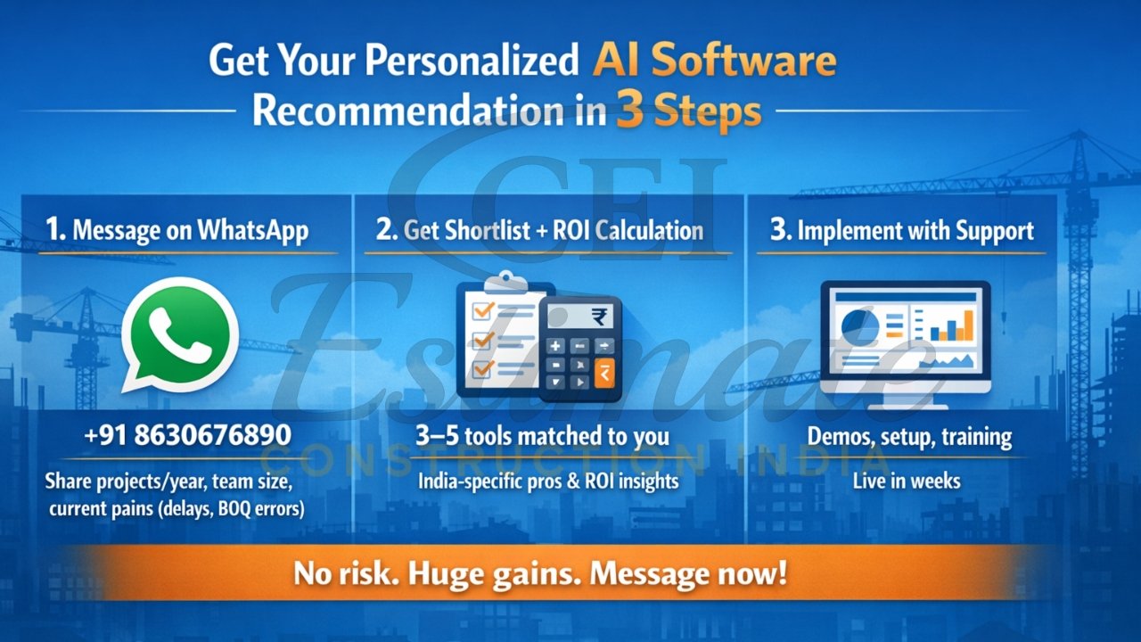 3 steps to AI construction software recommendation India