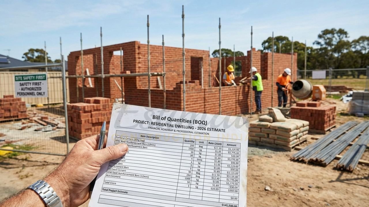 Professional Bill of Quantities (BOQ) for a low budget house construction project.