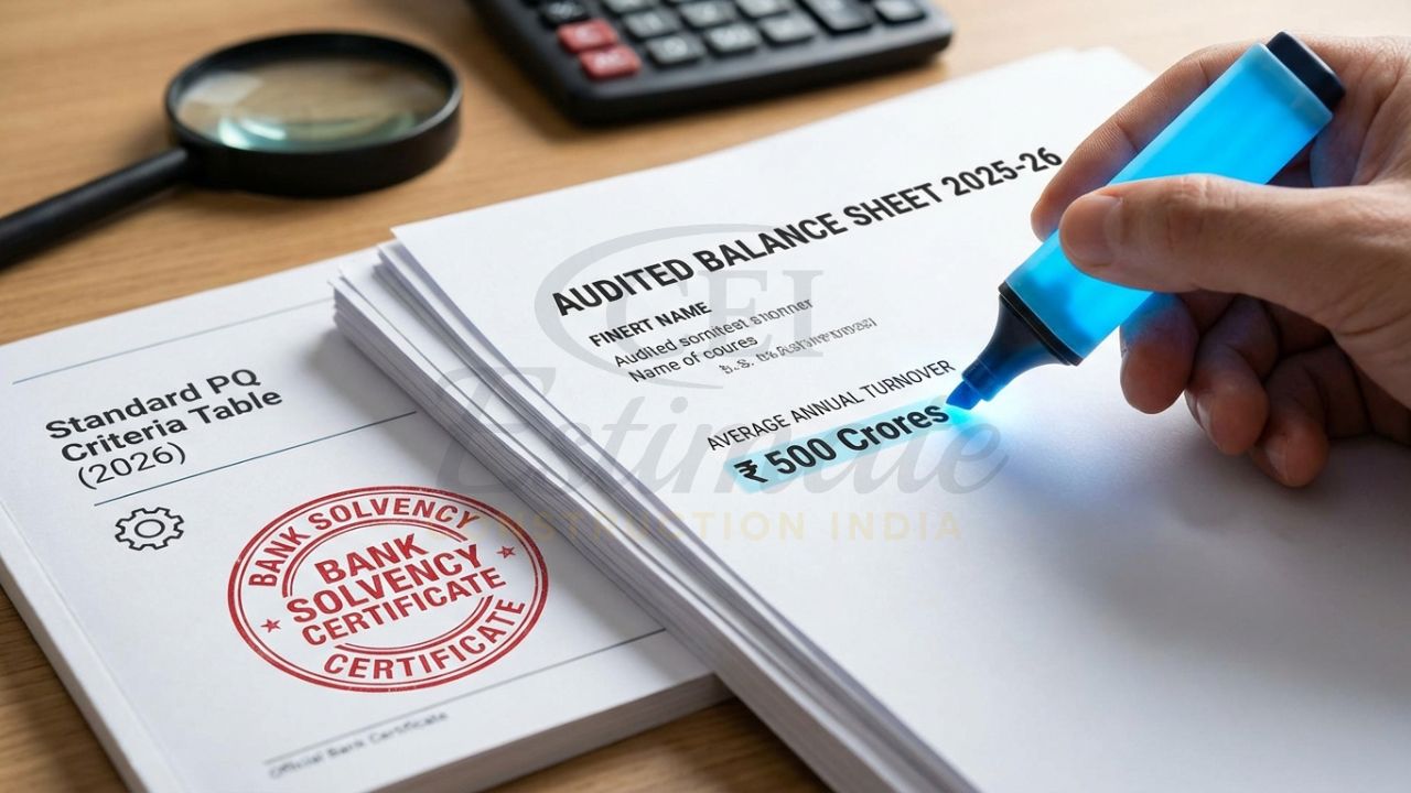 Audited balance sheets and solvency certificates required for construction tender prequalification.