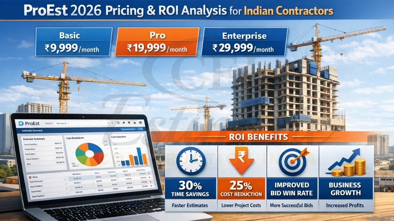 ProEst 2026 pricing and ROI analysis for Indian contractors