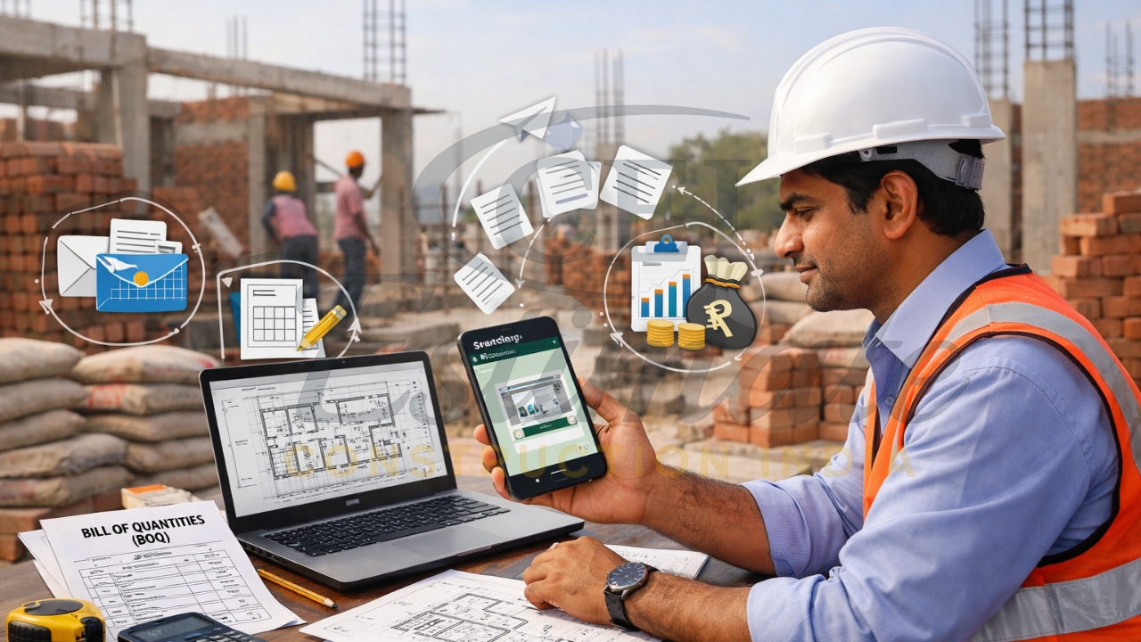 Send drawings via WhatsApp for quantity takeoff service India