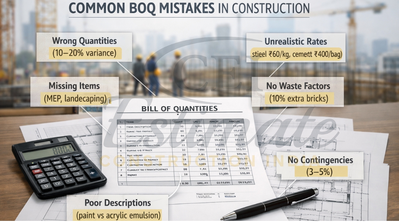 Common BOQ mistakes causing construction losses India