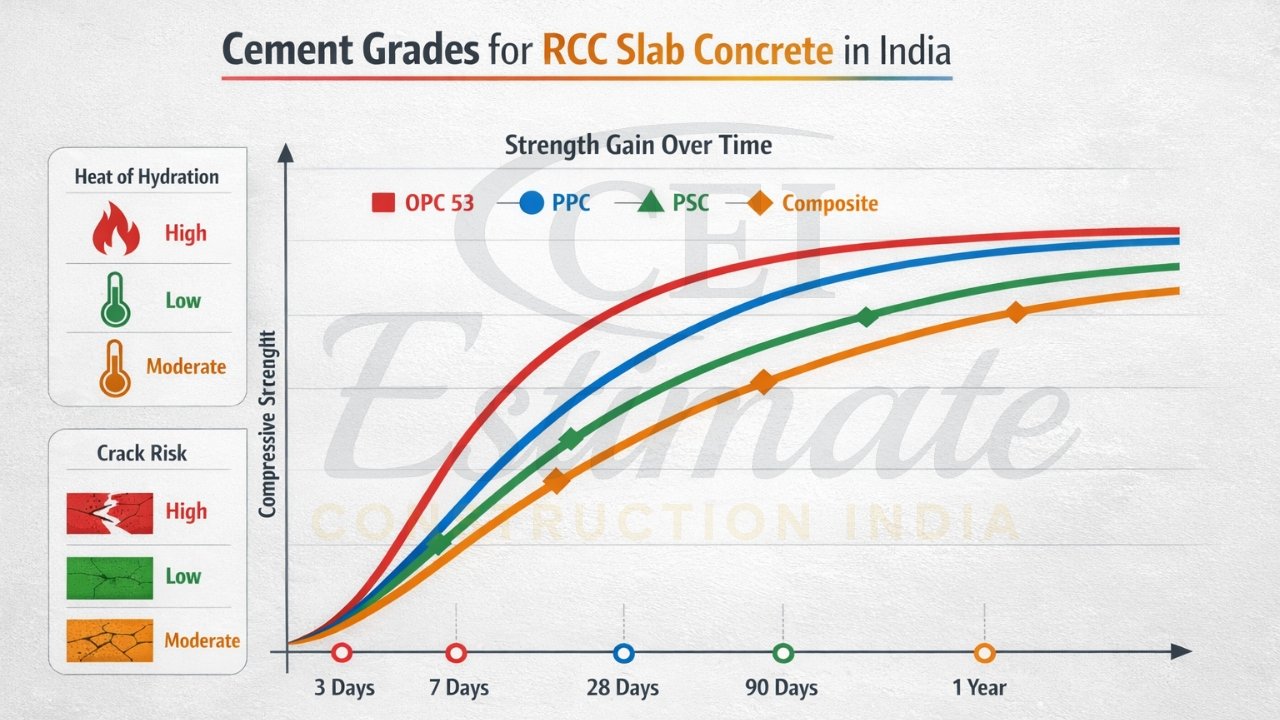 Which Grade Cement Is Best for RCC Slab in India