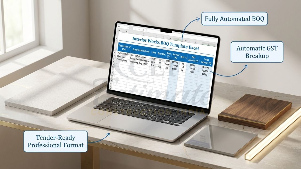 BOQ for Excel Template for Interior Download