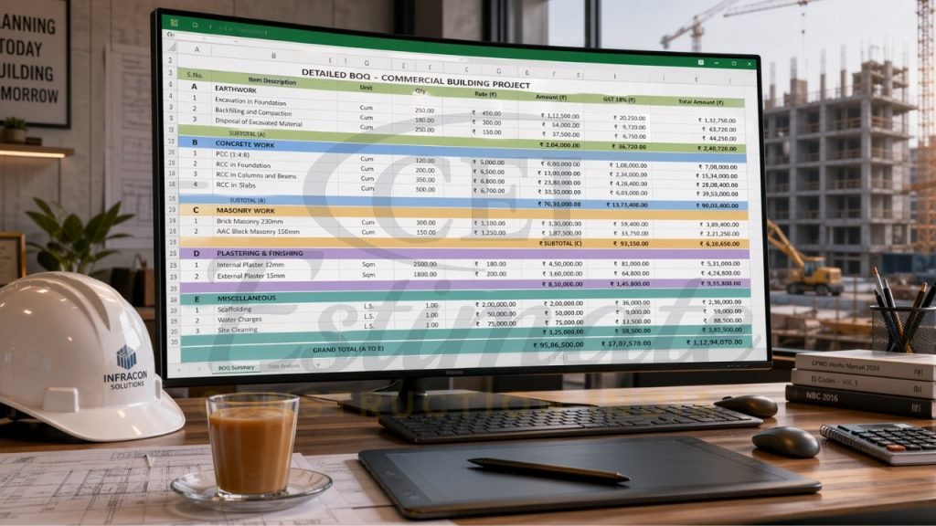 Best BOQ, Material List & Estimating Templates in Excel for Electrical & Construction Projects in India