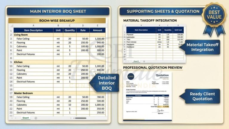Best BOQ Sample Excel for Interior Works