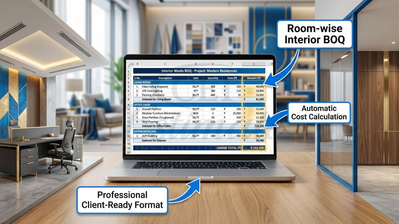 Best BOQ Sample Excel for Interior Works
