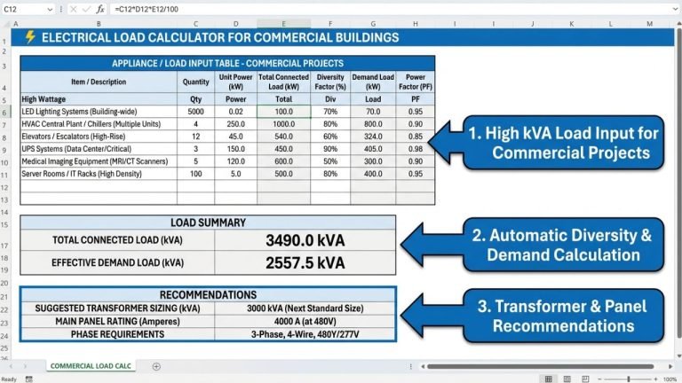 Best Electrical Estimate Template for Commercial Building Excel