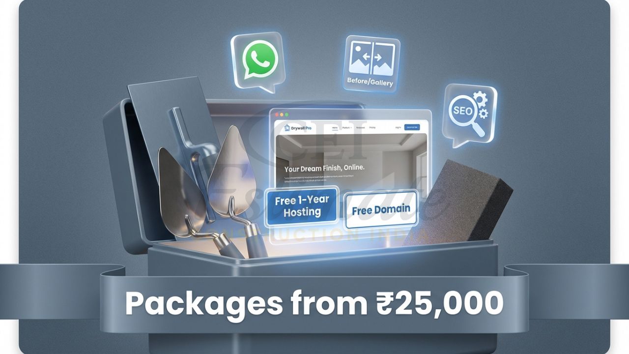 Affordable drywall website design packages in India starting at 25,000.