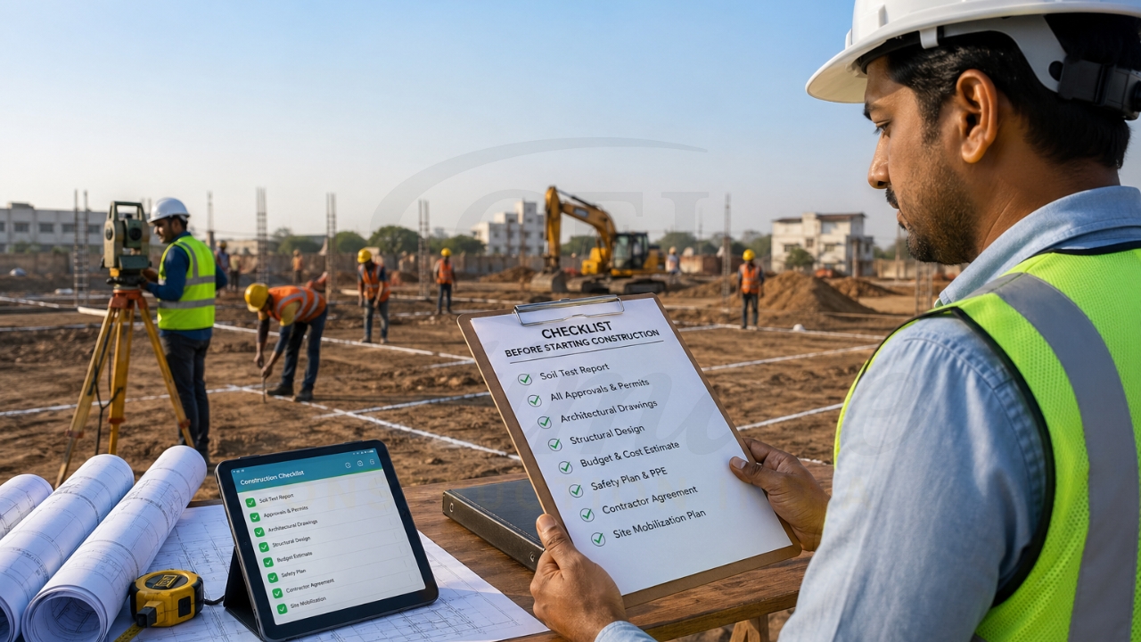 Checklist before starting construction India 2026 for Delhi NCR UP homeowners