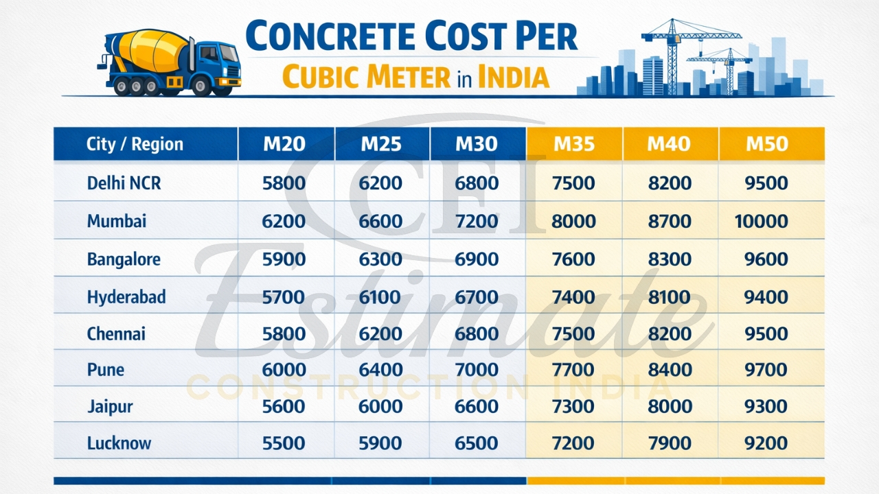 2026 concrete rates map for major Indian cities