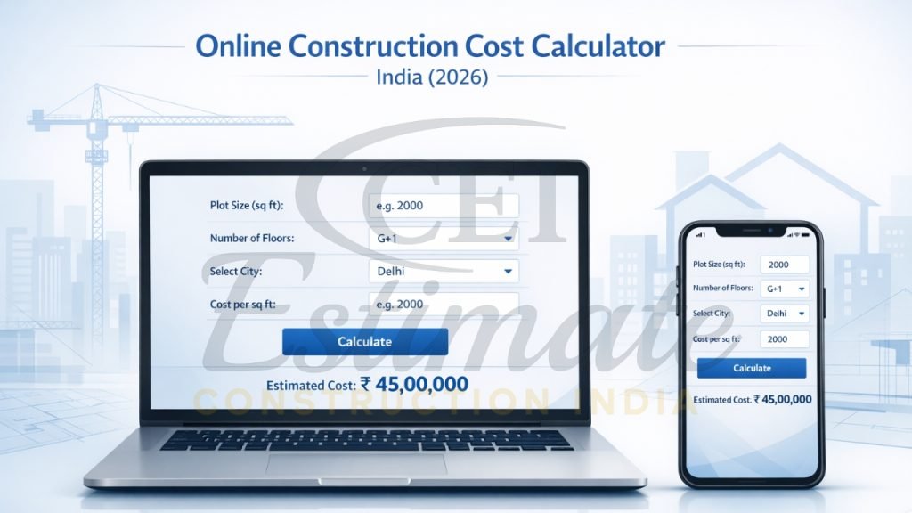 Construction Cost Calculator India Online Free
