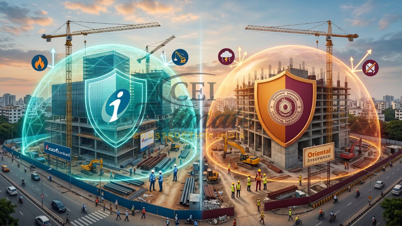 ICICI Lombard vs Oriental Insurance contractors all risk policy comparison construction site India