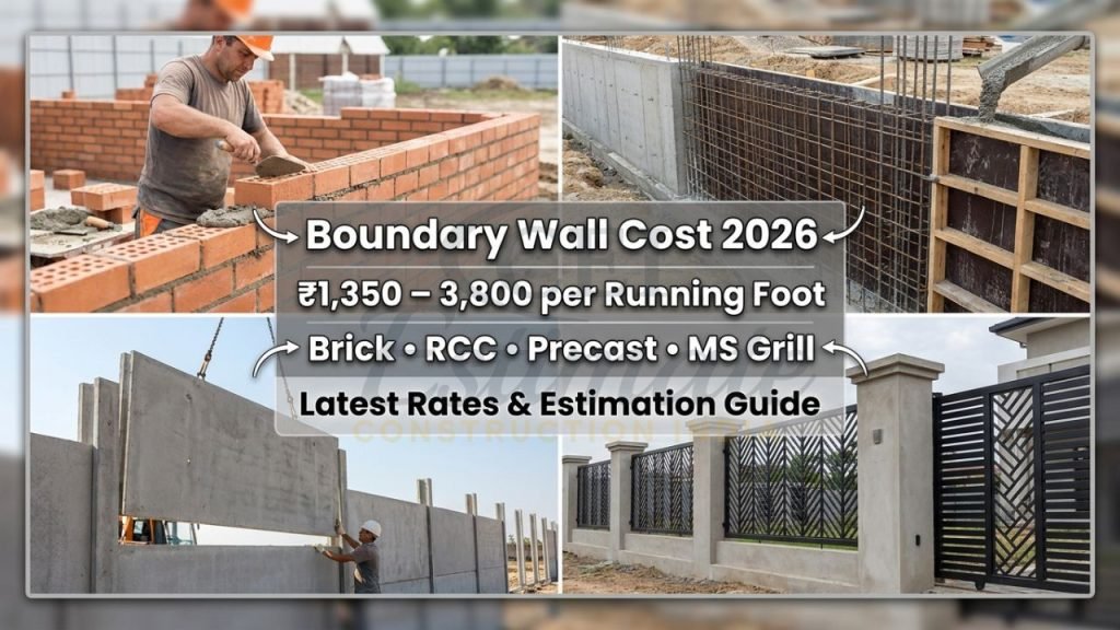Different types of boundary walls under construction in India with cost details 2026
