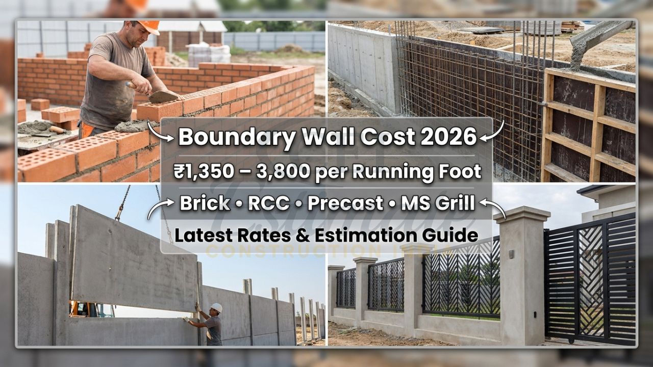 Different types of boundary walls under construction in India with cost details 2026