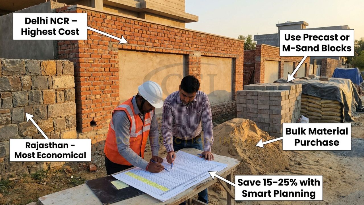 Regional price variation and cost reduction strategies for boundary walls