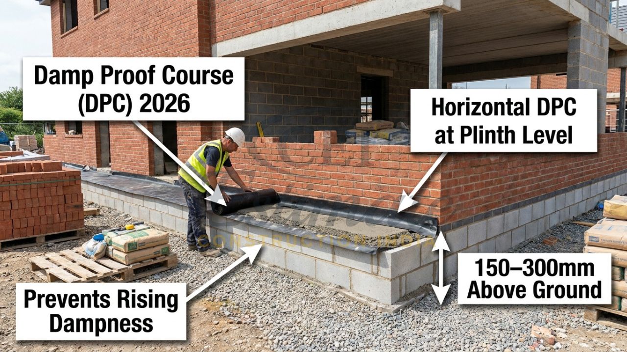 Complete guide to DPC types, materials, installation methods, specifications and best practices for preventing rising dampness in 2026.