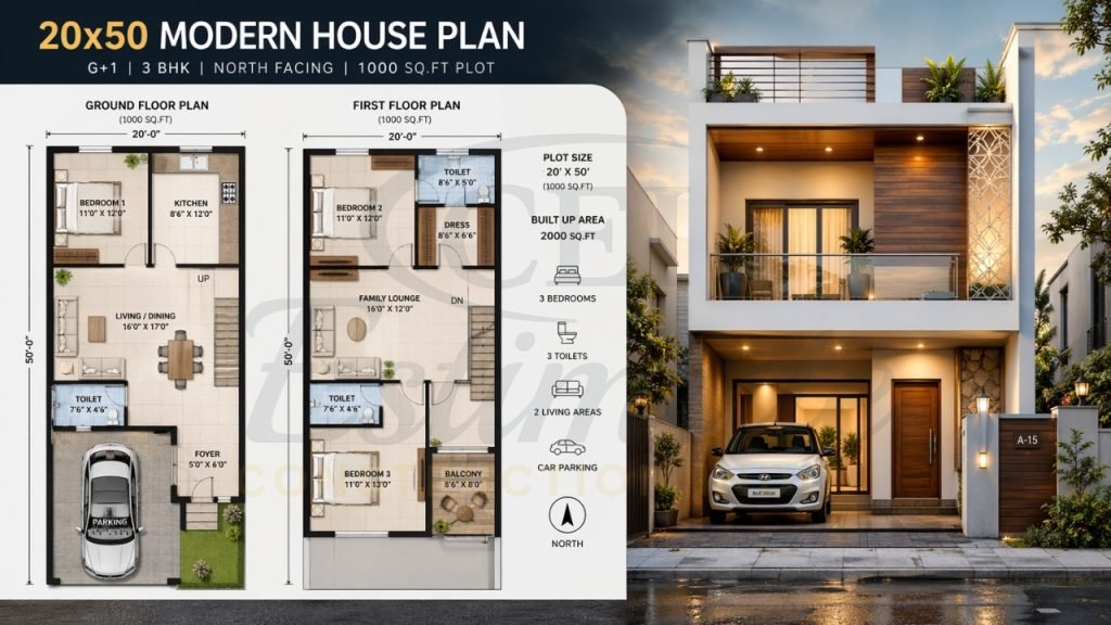 Double Storey House Plans 20x50