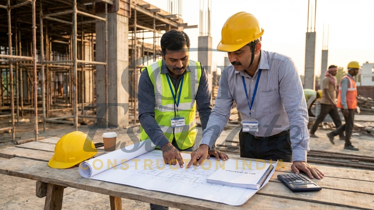 Engineer reviewing detailed electrical BOQ and per point cost for Indian project